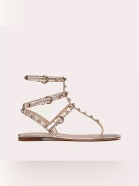 Valentino gold-bronze rockstud gladiator sandals - estimate 39 (as is wear)